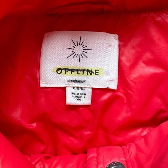 Aerie Offline Calypso Puffer Vest Outdoors Sleeveless Cropped Red Size XL - Picture 5 of 7